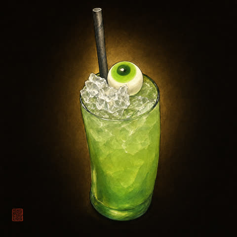 Grønn Halloween-drink