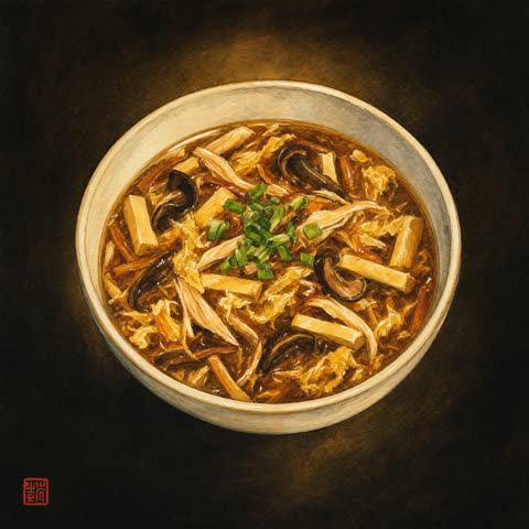 Szechuan suppe med kyllingfilet