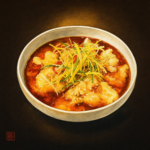 Sliced fish in chili oil 2.0 med vermicelli